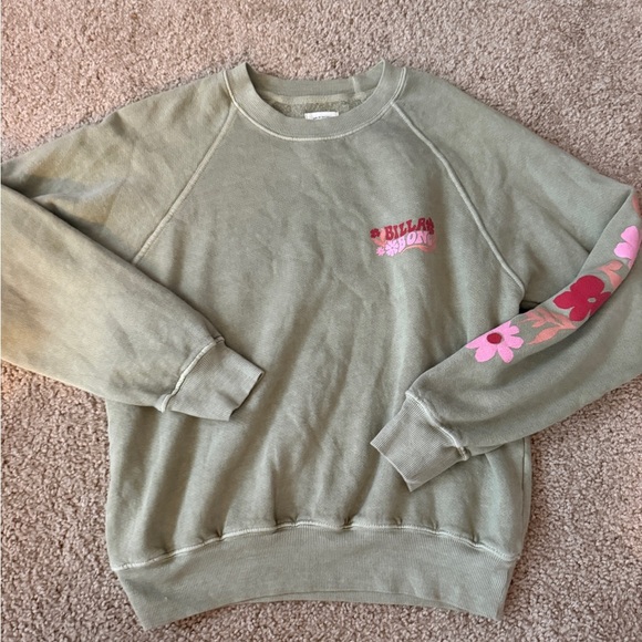 Billabong Sage Green Fleece Sweatshirt - Picture 1 of 7